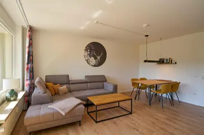 Ein Sitzbereich in der Unterkunft Ferienwohnung Bad Sachsa Harz II