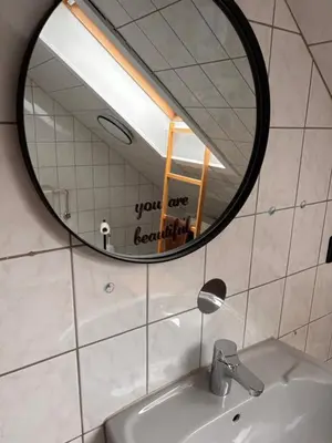 Ein Badezimmer in der Unterkunft Ferienwohnung am Westerntor Jule inkl Parkplatz