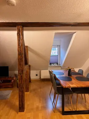 Ein Sitzbereich in der Unterkunft Ferienwohnung am Westerntor Jule inkl Parkplatz