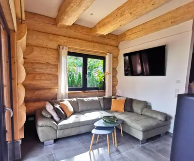 Ein Sitzbereich in der Unterkunft DAS Chalet mit Schlossblick in Wernigerode