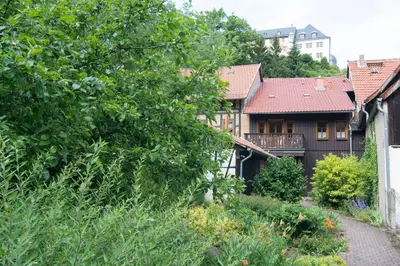 Ein Garten an der Unterkunft Urlaub in Stolberg, FeWo EG