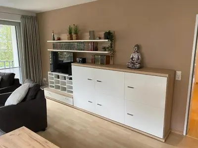 Ein Sitzbereich in der Unterkunft Ferienwohnung RadauTraum