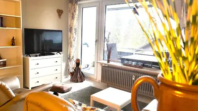 Ein Sitzbereich in der Unterkunft Ferienwohnung Bocksberg Hexe Hahnenklee