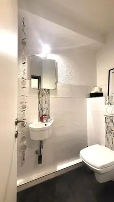 Ein Badezimmer in der Unterkunft Ferienwohnung Abenddämmerung Hahnenklee