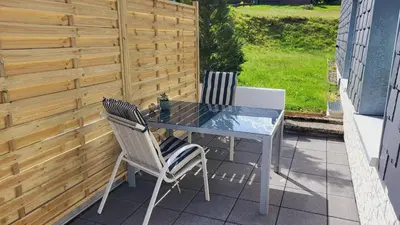 Ein Patio oder anderer Außenbereich in der Unterkunft Ferienwohnung Hoch im Harz, Altenau