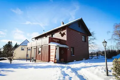 Das Hexenlandhaus Tom, Oberharz, mit Sauna im Winter