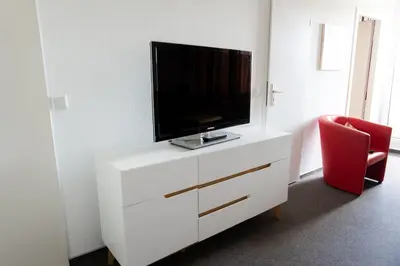 TV/Unterhaltungsangebot in der Unterkunft Morgenrot Lodge, im Harz, mit Schwimmbad und Sauna