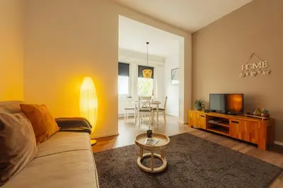 Ein Sitzbereich in der Unterkunft Haus Sonneck - Apartmenthaus - Sonnenterrasse mit Grill - 1-8 Personen - ruhige Lage mit Blick über Braunlage