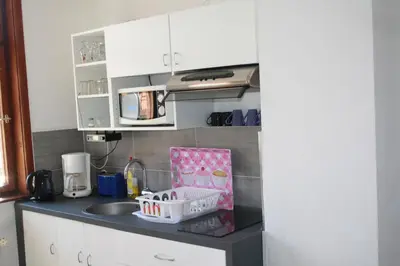 Küche/Küchenzeile in der Unterkunft 5 FeWo's Harztraum in Innenstadt mit kostenlosem Parkplatz von Harztraveler