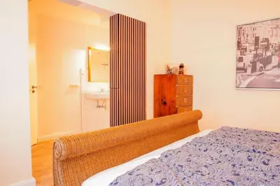 Ein Bett oder Betten in einem Zimmer der Unterkunft Fichtenrauschen