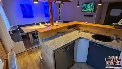 Küche/Küchenzeile in der Unterkunft Arode Ferienhaus Harzensfreund