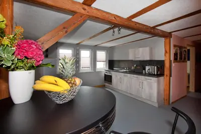 Küche/Küchenzeile in der Unterkunft Ferienwohnung Uwe's Sporthütte