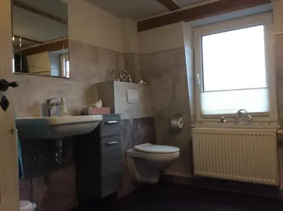 Ein Badezimmer in der Unterkunft Ferienwohnung Uwe's Sporthütte