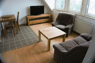 Ein Sitzbereich in der Unterkunft Ruhige, gemütliche Ferienwohnung in Zentrumsnähe