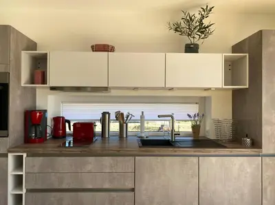 Küche/Küchenzeile in der Unterkunft Ferienhaus Mountain View Six50 mit Sauna und Kamin in St. Andreasberg