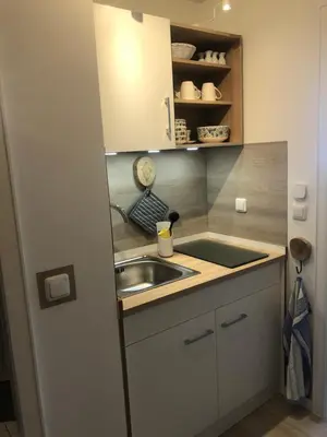 Küche/Küchenzeile in der Unterkunft Ferienwohnung Seeblick Hahnenklee