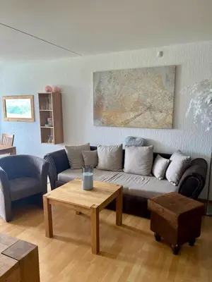 Ein Sitzbereich in der Unterkunft NEU! Ferienwohnung Lieblingsplatz OG