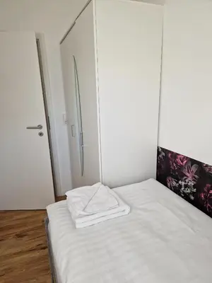 Ein Bett oder Betten in einem Zimmer der Unterkunft Ferienhaus Bavaria WR - Ferienwohnung Luja