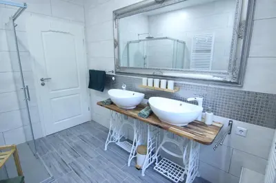 Ein Badezimmer in der Unterkunft Ferienwohnung Erni-Harz