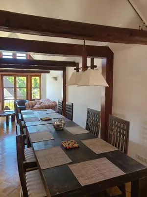 Ein Sitzbereich in der Unterkunft Gästehaus Harzstraße