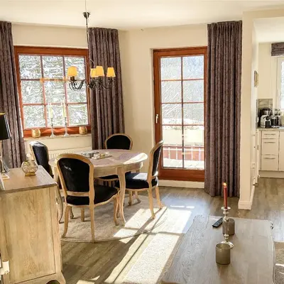 Küche/Küchenzeile in der Unterkunft Luxus Ferienwohnung Bergblick