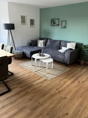 Ein Sitzbereich in der Unterkunft Ferienwohnung Rathauswiese