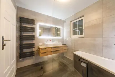 Ein Badezimmer in der Unterkunft Ferienhaus am Wald