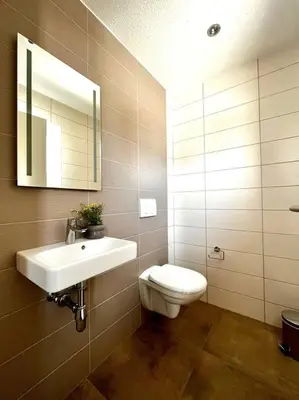 Ein Badezimmer in der Unterkunft Ferienhaus Leni Bettwäsche Handtücher inkl