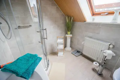 Ein Badezimmer in der Unterkunft Ferienhaus Geiserich