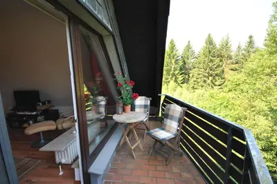Ein Balkon oder eine Terrasse in der Unterkunft Ferienwohnungen Glockenberg