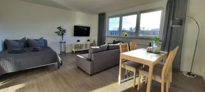 Ein Sitzbereich in der Unterkunft Apartment Horizont