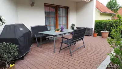 Ein Patio oder anderer Außenbereich in der Unterkunft Ferienwohnung Reulecke