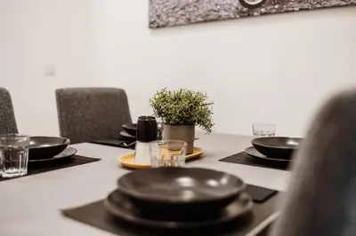 Ein Sitzbereich in der Unterkunft Ferienwohnung Hubertuseck