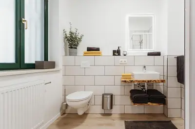 Ein Badezimmer in der Unterkunft Ferienwohnung Hubertuseck