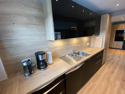 Küche/Küchenzeile in der Unterkunft Ferienwohnung TraumBlick-Penthouse