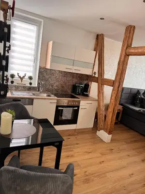 Küche/Küchenzeile in der Unterkunft Harzheimat-Goslar Appartement