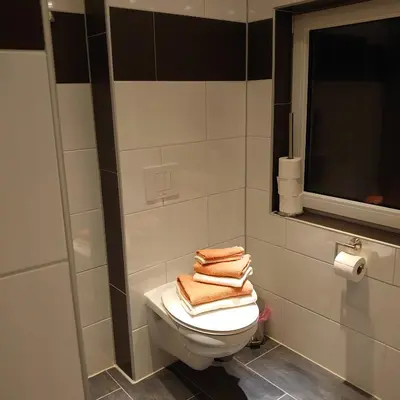 Ein Badezimmer in der Unterkunft FeWo Elmo's Nest