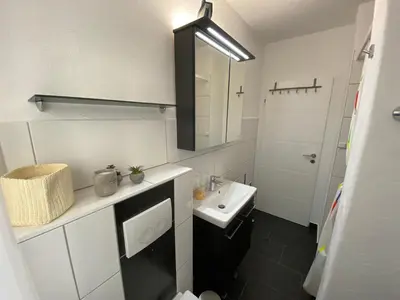 Ein Badezimmer in der Unterkunft Ferienwohnung KatzenTraum