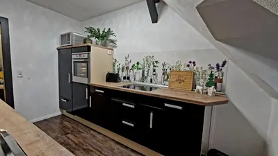Küche/Küchenzeile in der Unterkunft Harzperle Quedlinburg Ferienwohnung 41m²
