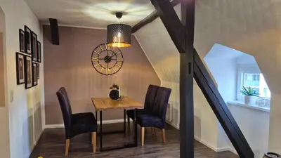 Ein Sitzbereich in der Unterkunft Harzperle Quedlinburg Ferienwohnung 41m²