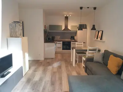 Küche/Küchenzeile in der Unterkunft Appartement ComfortZone im Harz mit Sauna und Pool
