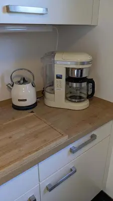 Küche/Küchenzeile in der Unterkunft Ferienwohnung Hygge