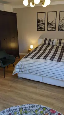 Ein Bett oder Betten in einem Zimmer der Unterkunft Ferienwohnung Hygge