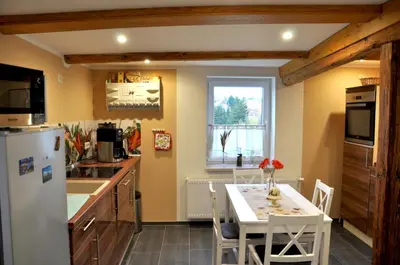 Küche/Küchenzeile in der Unterkunft Ferienhaus Am Mühlenberg Thale Westerhausen