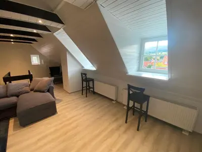 Ein Sitzbereich in der Unterkunft Cozy apartment in the centre of Goslar old town