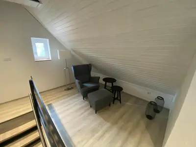 Ein Sitzbereich in der Unterkunft Cozy apartment in the centre of Goslar old town
