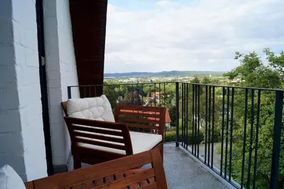 Ein Balkon oder eine Terrasse in der Unterkunft Schöne Wohnung in Goslar in der Nähe der Altstadt
