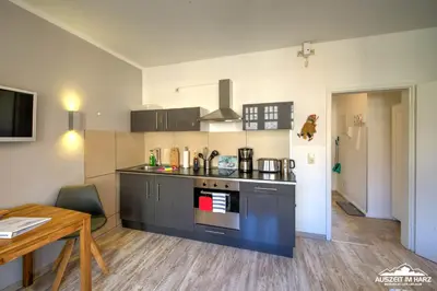 Küche/Küchenzeile in der Unterkunft Auszeit-im-Harz Haus 1 Wohnung Hexenstübchen