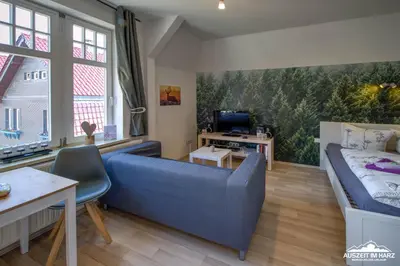 Ein Sitzbereich in der Unterkunft Auszeit-im-Harz Haus 1 Wohnung Brockenzwerg