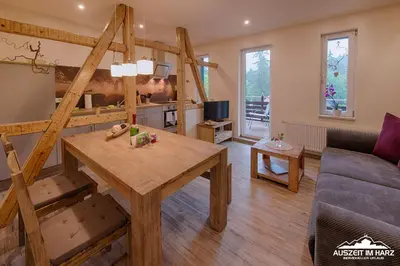 Ein Sitzbereich in der Unterkunft Auszeit-im-Harz Haus 2 Wohnung 1